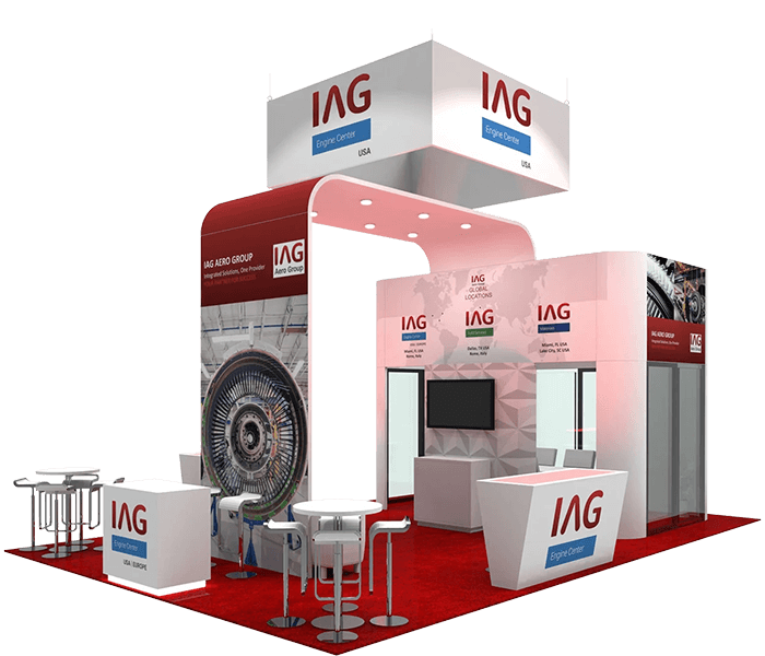 IAG exhibit booth display