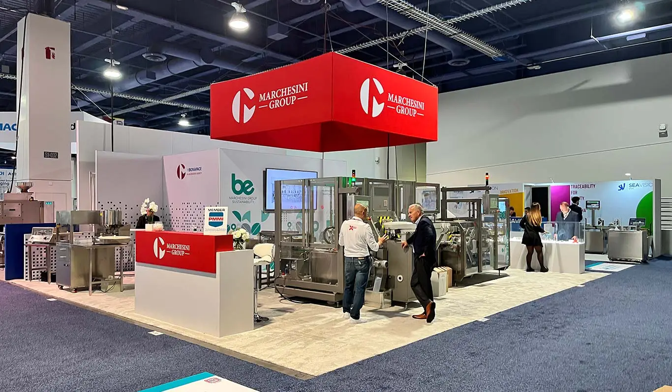 large booth display at trade show