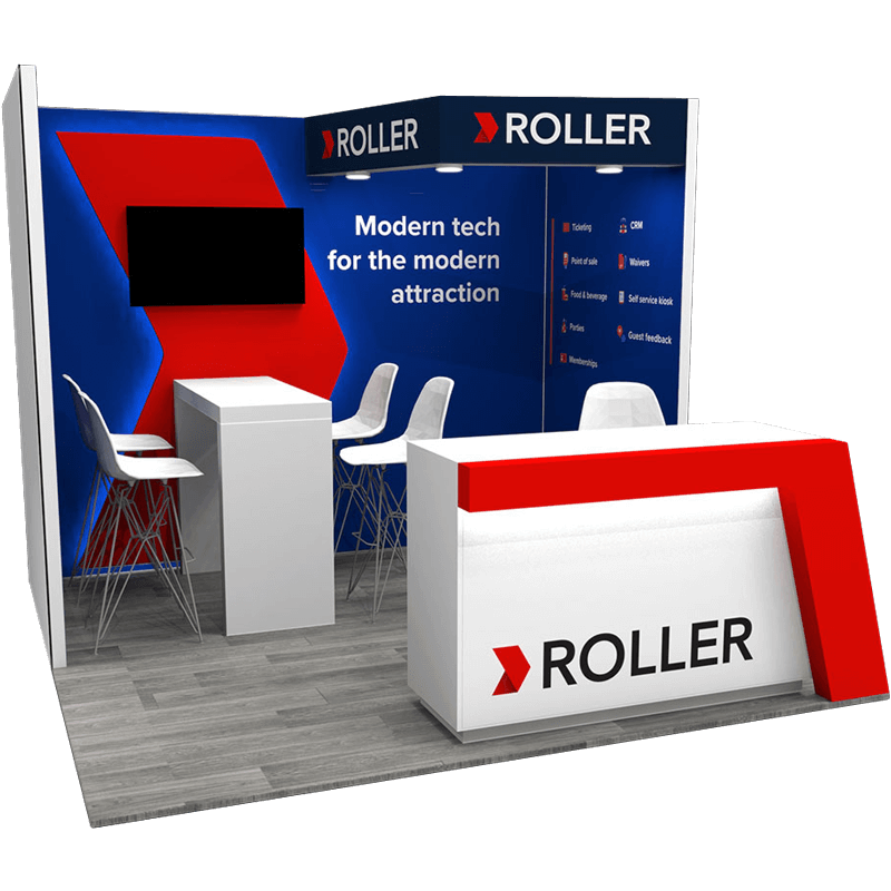 Roller exhibit booth available in the Daytona Beach and Palm Coast, FL