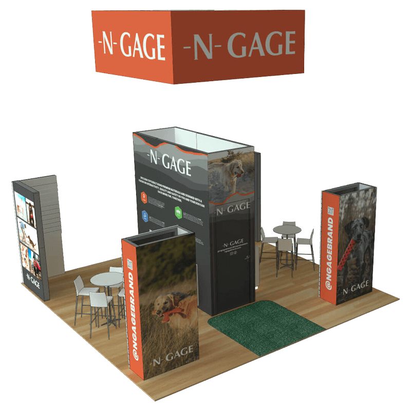 Smart exhibit design showcasing -n-gage layout at a trade show in Orlando, FL