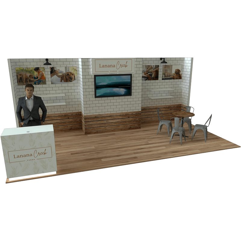 Smart exhibit design showcasing animal science products inc layout at a trade show in Orlando, FL