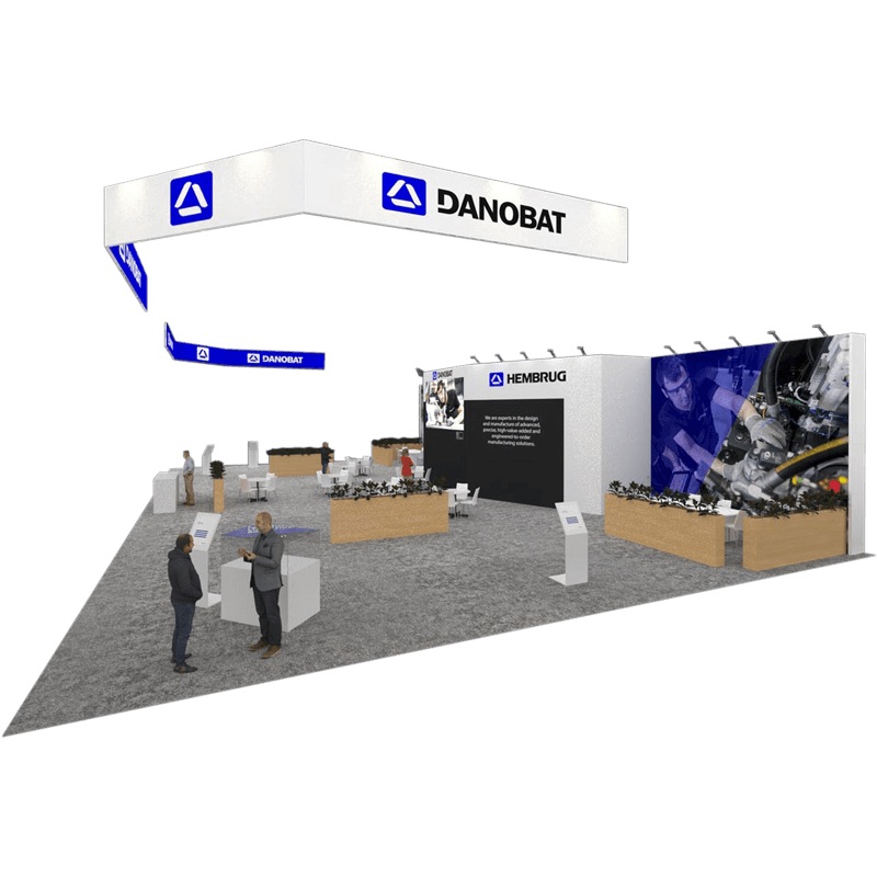 Danobat 80×50 booth design featuring HEMBRUG at Orlando, FL trade show