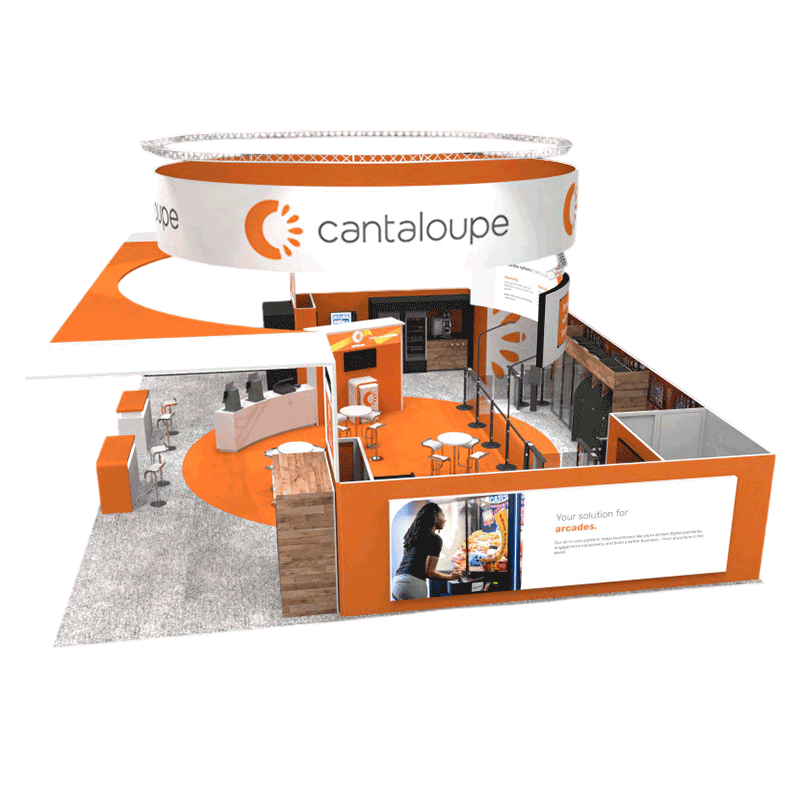 Cantaloupe Island booth at Canada's largest trade show, 40x50, located in Orlando, FL