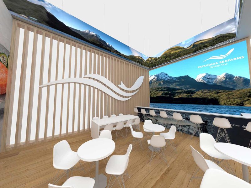 Patagonia Seafood trade show booth display